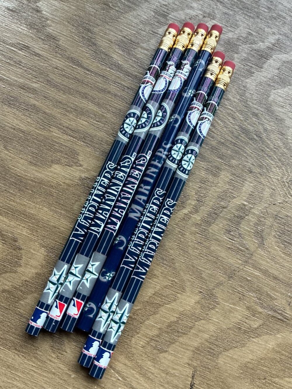 Vintage Seattle Mariners Pencils 6 Total MLB Baseball Retro Unused